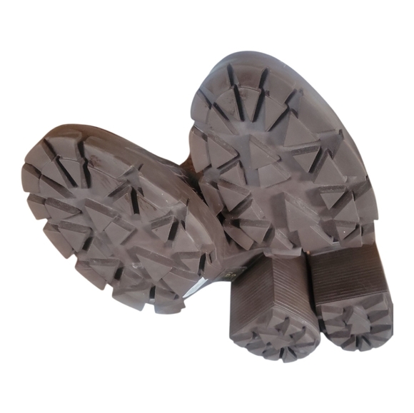 Schutz Gwendoline Dark Brown Mid Calf Faux Leather Croc-Embossed Heeled Boots 11 - Picture 6 of 8